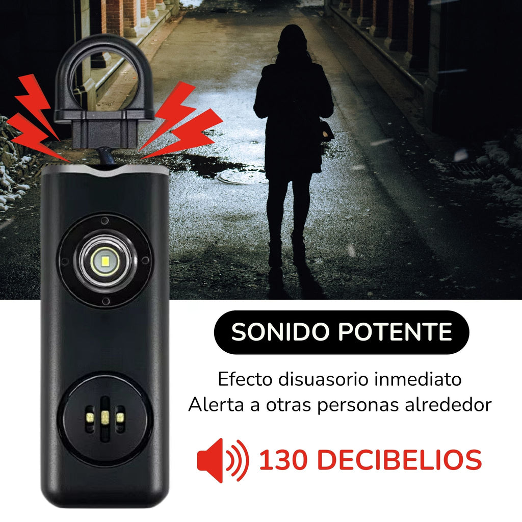 Alarma personal ligera y efectiva 130 dB