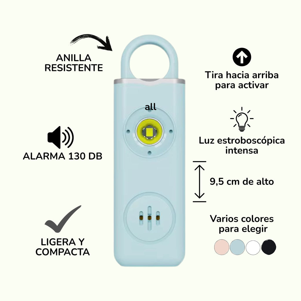 Alarma personal ligera y efectiva 130 dB