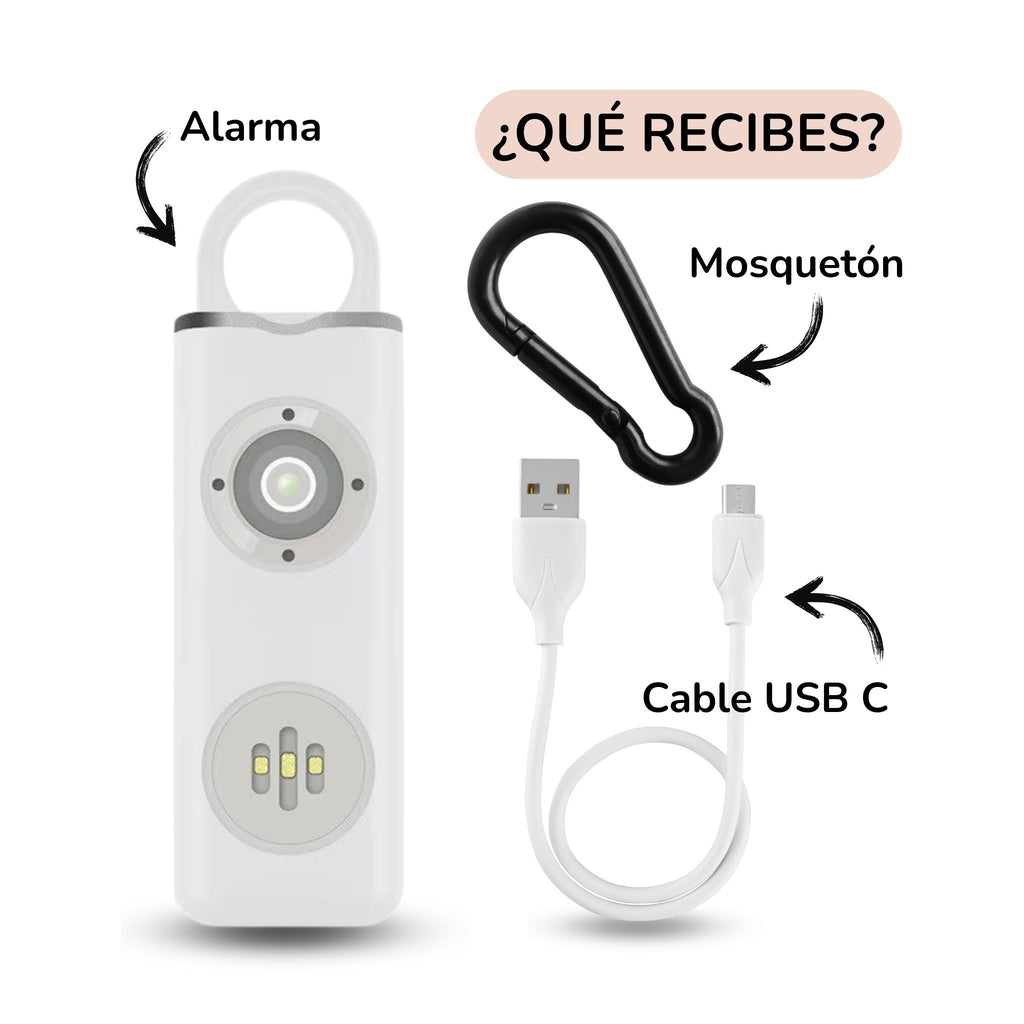Alarma personal ligera y efectiva 130 dB